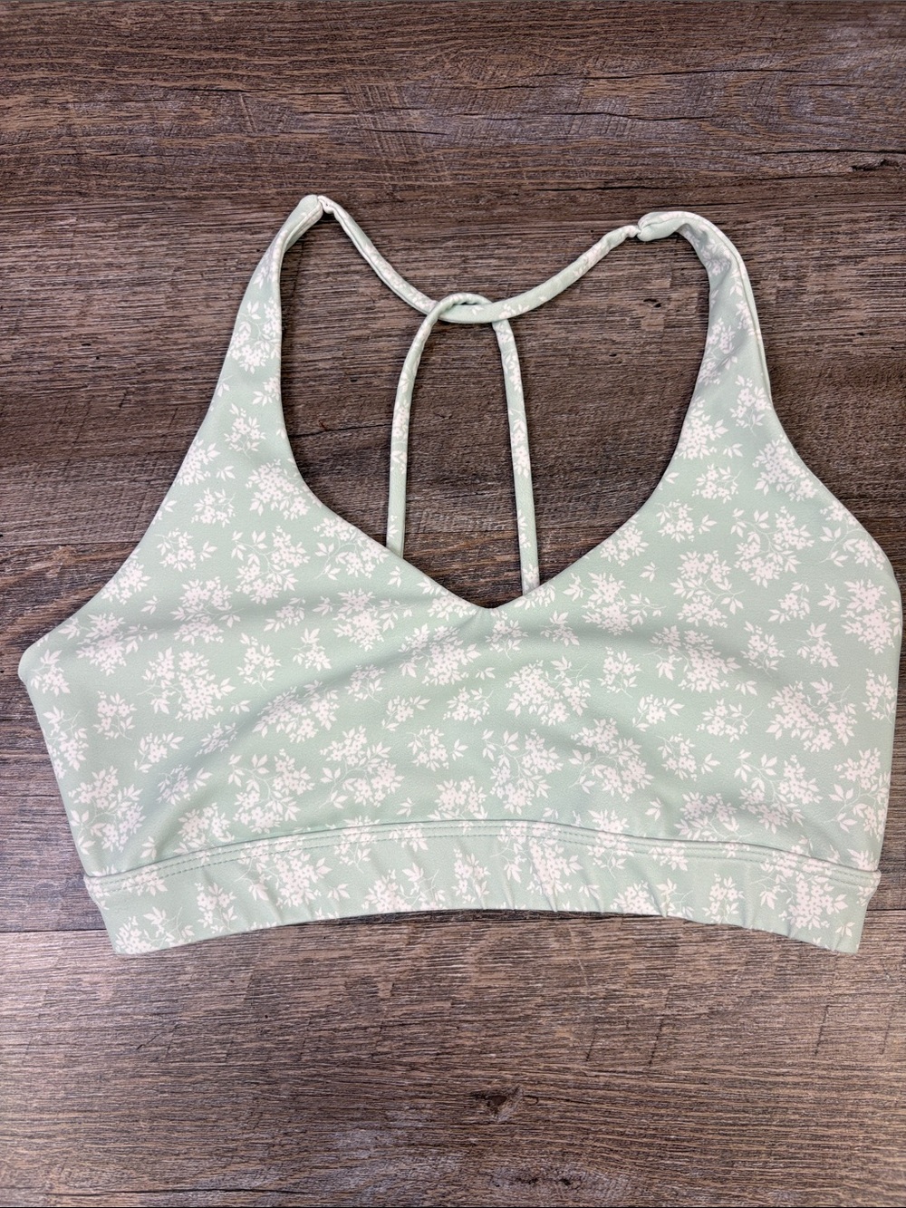 WILO Melbourne Australia Floral Sports Bra Sage Green White Low Impact Yoga Bra